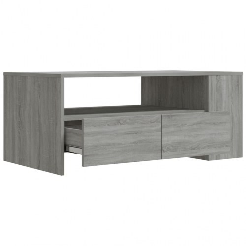 Sofabord 102x55x42 cm konstrueret træ grå sonoma-eg