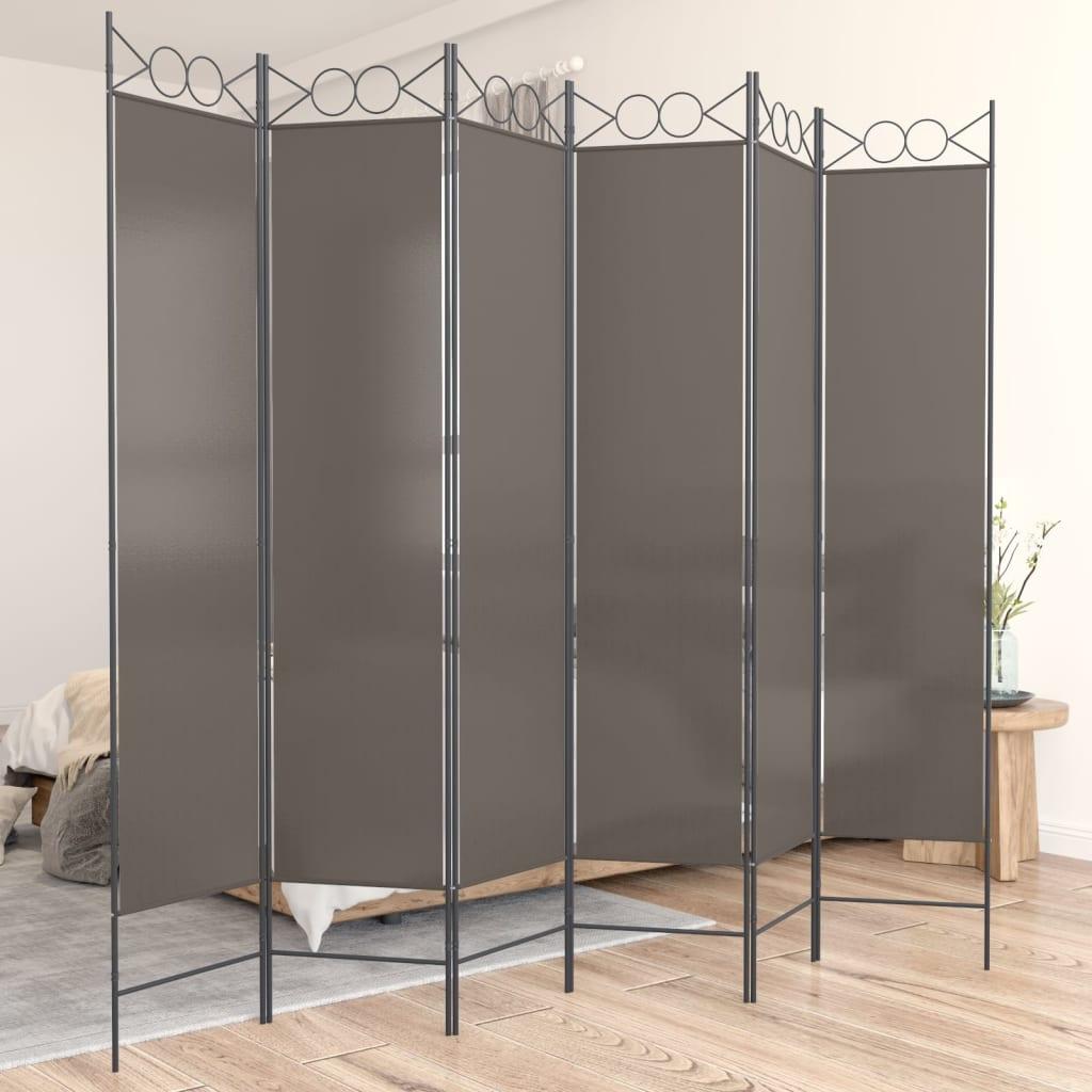 5-panels rumdeler 240x220 cm stof antracitgrå