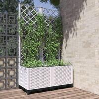 Plantekasse med espalier 80x40x136 cm PP hvid
