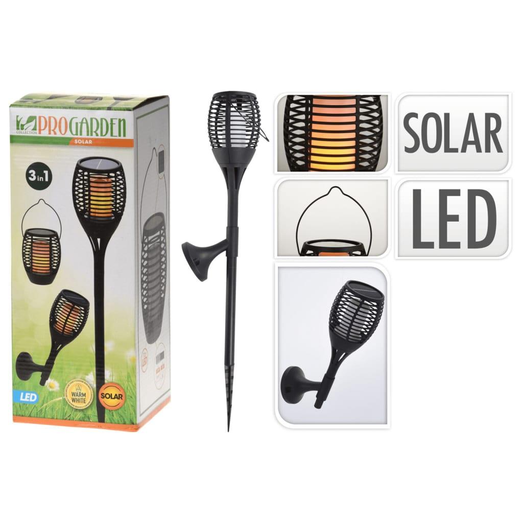 ProGarden 3-i-1 solcellelampe til haven sort