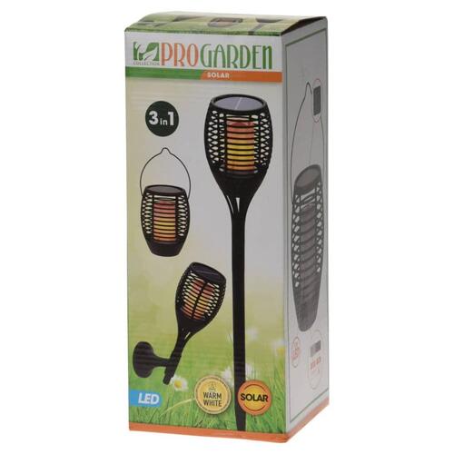 ProGarden 3-i-1 solcellelampe til haven sort