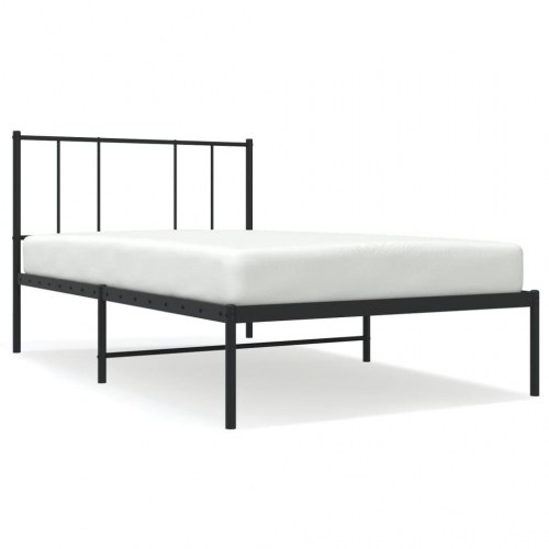 Sengeramme med sengegavl 107×203 cm - metal, sort