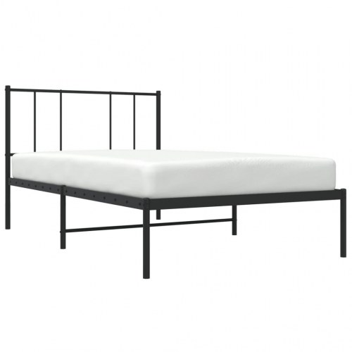 Sengeramme med sengegavl 107×203 cm - metal, sort