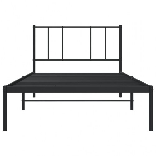 Sengeramme med sengegavl 107×203 cm - metal, sort