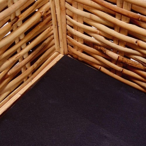 3-personers sofa i naturlig rattan med cremehvide hynder