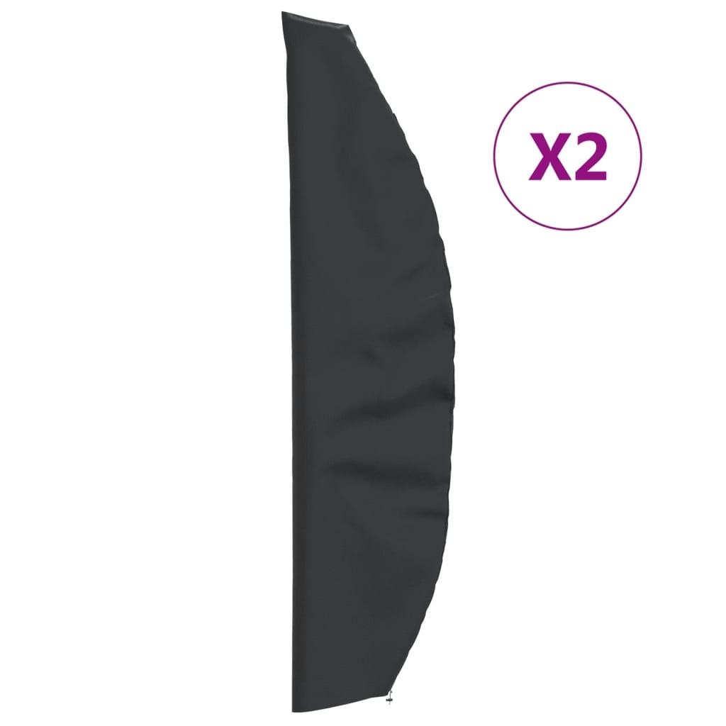 Parasolovertræk 2 stk. 280 x 30/81/45 cm - sort