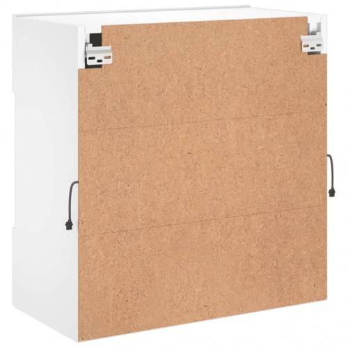 Væghængt tv-bord med RGB LED-lys - hvid, 58,5 x 30 x 60,5 cm