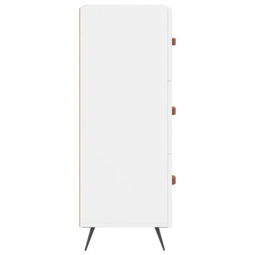 Kommode med 3 skuffer - konstrueret træ, hvid, 69,5×34×90 cm