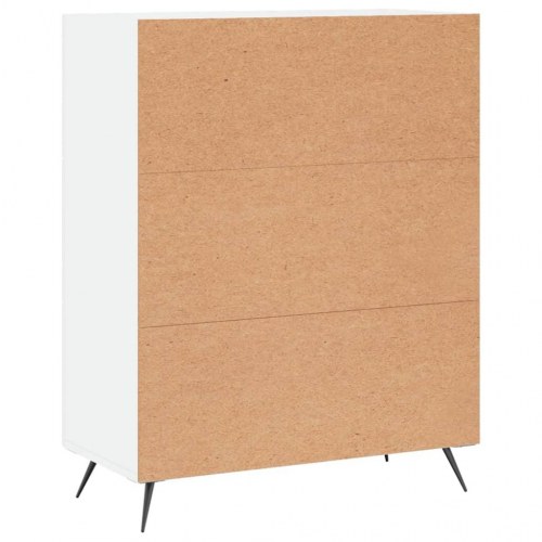 Kommode med 3 skuffer - konstrueret træ, hvid, 69,5×34×90 cm