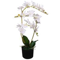 Kunstig orkidéplante med urtepotte 65 cm hvid