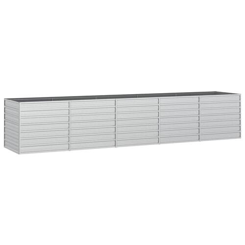 Højbed 400x80x77 cm galvaniseret stål sølvfarvet