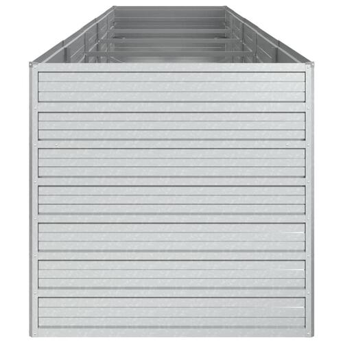 Højbed 400x80x77 cm galvaniseret stål sølvfarvet