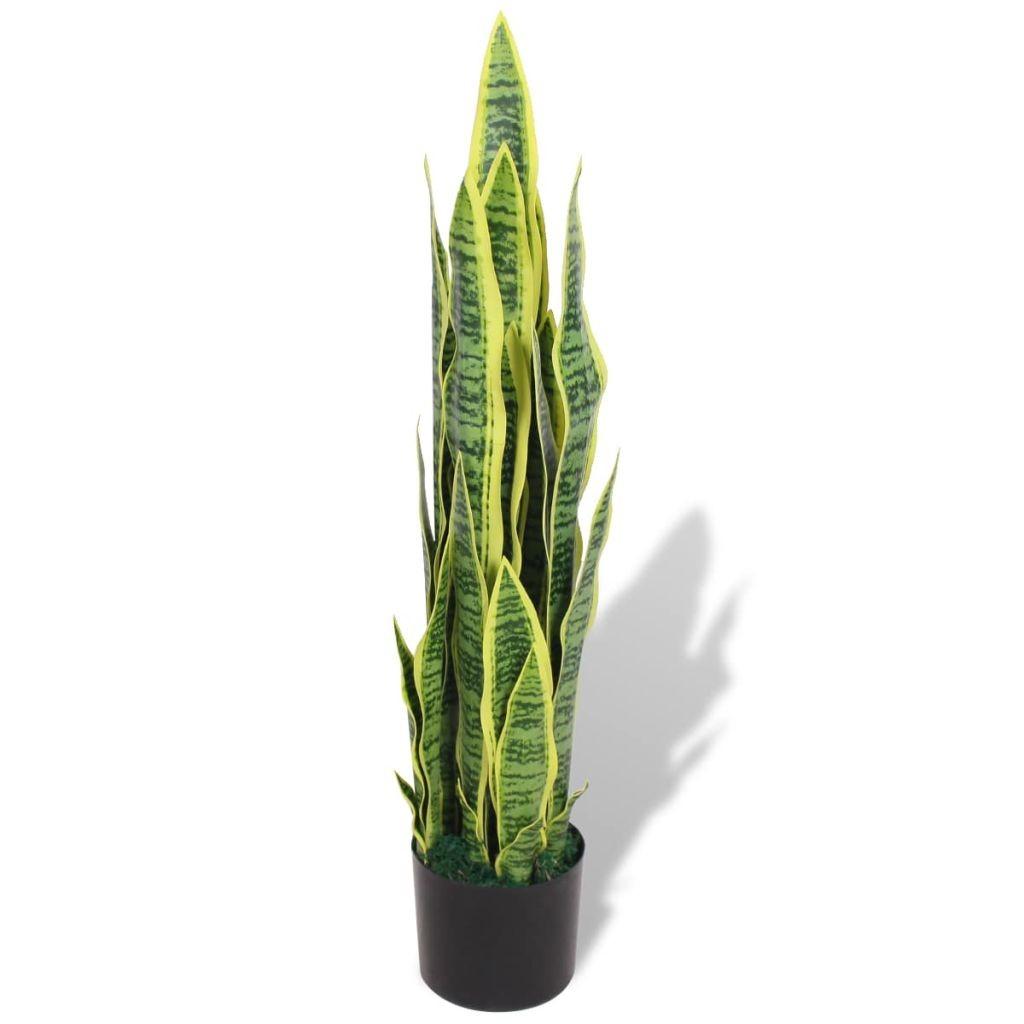 Kunstig sansevieria-plante med urtepotte 90 cm Grøn