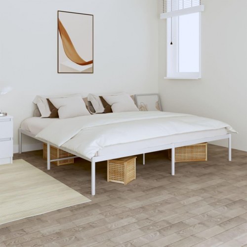 Sengeramme i metal 193×203 cm - hvid, klassisk design