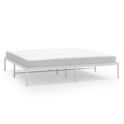 Sengeramme i metal 193×203 cm - hvid, klassisk design