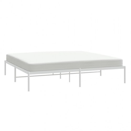 Sengeramme i metal 193×203 cm - hvid, klassisk design