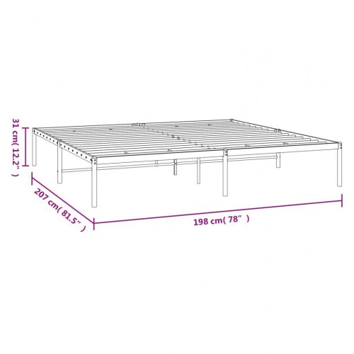 Sengeramme i metal 193×203 cm - hvid, klassisk design