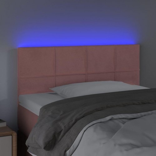 Sengegavl med LED-lys 80 x 5 x 78/88 cm - lyserød