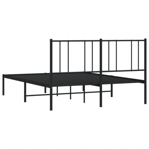 Sengeramme med sengegavl 160×200 cm - metal, sort