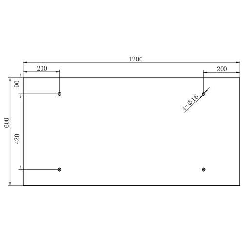 Dørudhæng sikkerhedsglas 120 x 60 cm VSG rustfrit stål