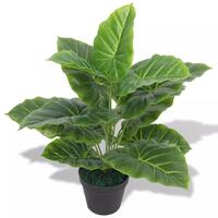 Kunstig taro-plante med potte 45 cm grøn