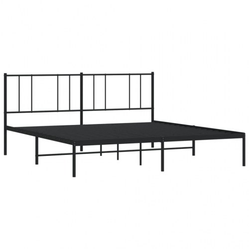 Sengeramme med sengegavl 180×200 cm - metal, sort