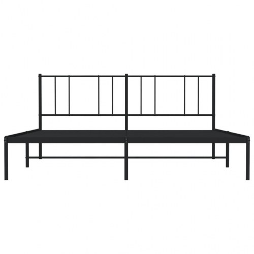 Sengeramme med sengegavl 180×200 cm - metal, sort