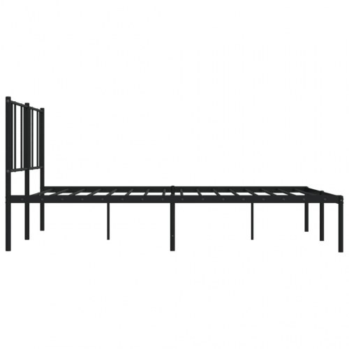 Sengeramme med sengegavl 180×200 cm - metal, sort