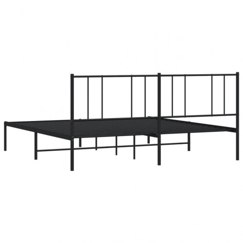 Sengeramme med sengegavl 180×200 cm - metal, sort