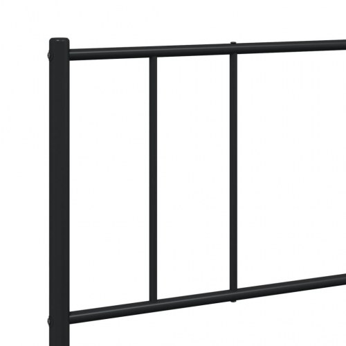 Sengeramme med sengegavl 180×200 cm - metal, sort