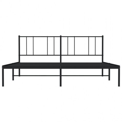 Sengeramme med sengegavl i metal - 183×213 cm, sort