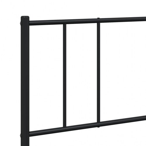 Sengeramme med sengegavl i metal - 183×213 cm, sort