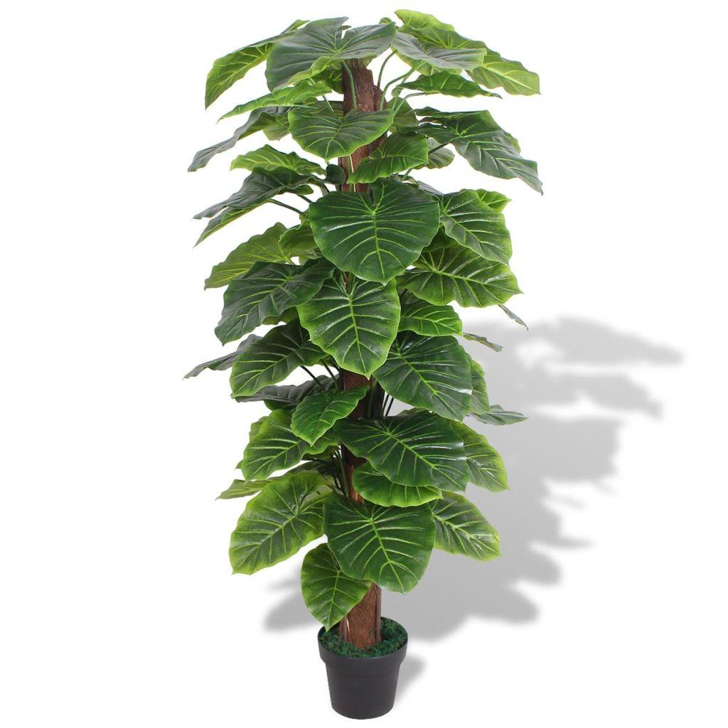 Kunstig taro-plante med urtepotte 145 cm grøn
