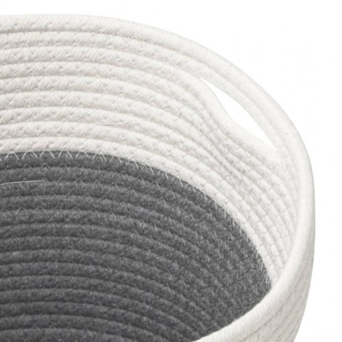 Opbevaringskurve 2 stk. Ø28 x 28 cm bomuld - grå og hvid