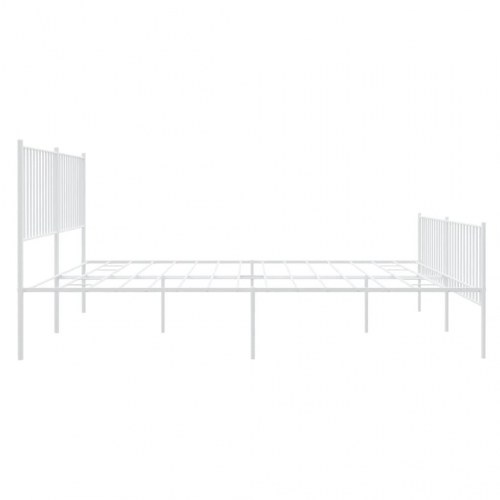 Sengeramme med sengegavl og fodgærde 180x200 cm metal hvid