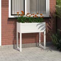 Plantekasse 78x40x81 cm massivt fyrretræ hvid