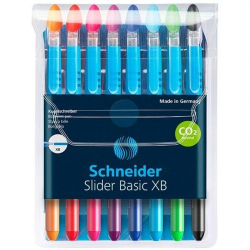 Schneider Slider Basic XB kuglepen - sæt med 8 multifarver