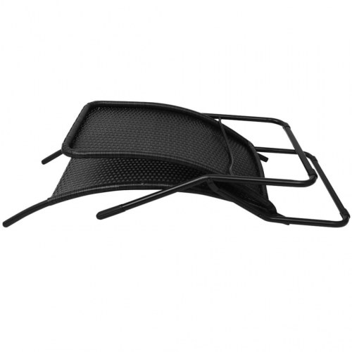 Foldbar liggestol i polyrattan - sort