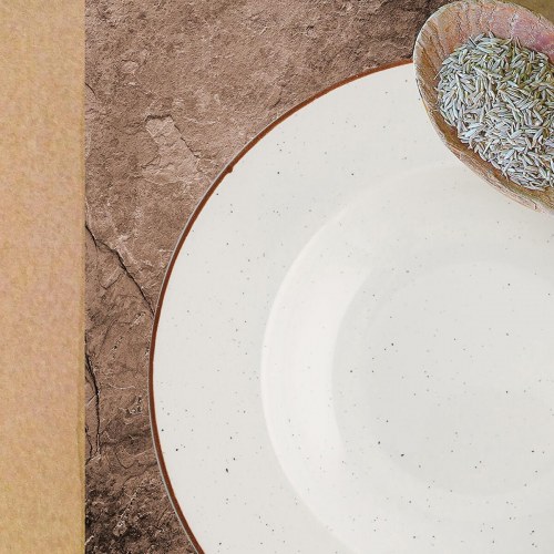 Ariane Terra flad middagstallerken i keramik, beige Ø 31 cm - 6 stk.