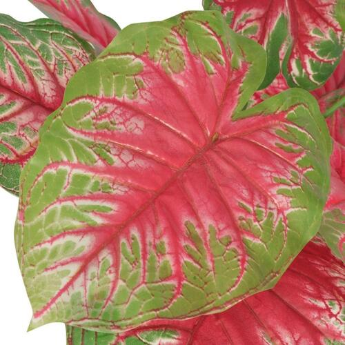 Kunstig caladium-plante med urtepotte 85 cm grøn og rød