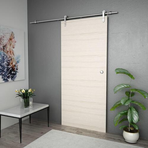 Hardwarekit til skydedør 183 cm rustfrit stål sølvfarvet