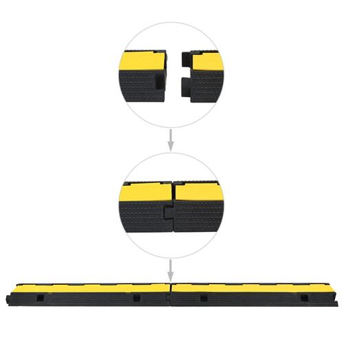 Kabelbeskytterrampe 1 kanal gummi 100 cm