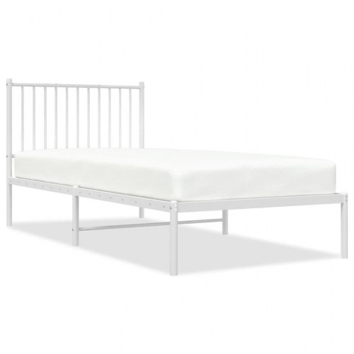 Sengeramme med sengegavl 90x200 cm metal hvid