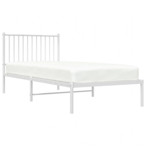 Sengeramme med sengegavl 90x200 cm metal hvid