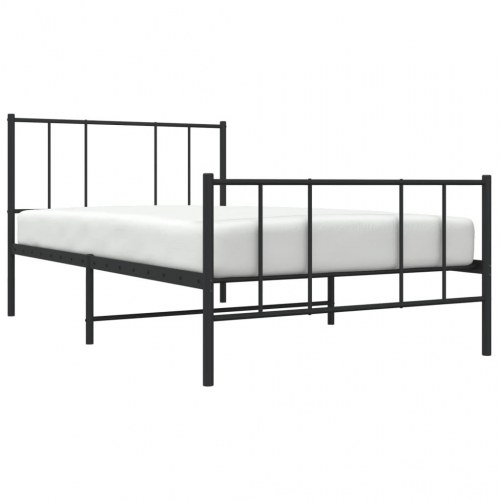 Sengeramme med sengegavl og fodgærde 80x200 cm metal sort