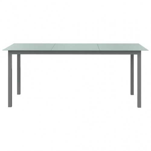 Havebord 190 × 90 × 74 cm i aluminium og glas - lysegrå