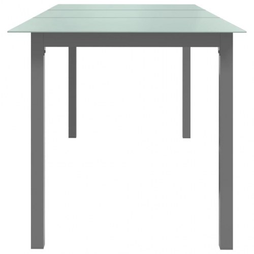 Havebord 190 × 90 × 74 cm i aluminium og glas - lysegrå