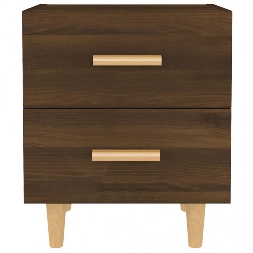 Sengeborde med 2 skuffer 40 x 35 x 47,5 cm 2 stk. brun egetræsfarve