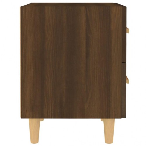 Sengeborde med 2 skuffer 40 x 35 x 47,5 cm 2 stk. brun egetræsfarve