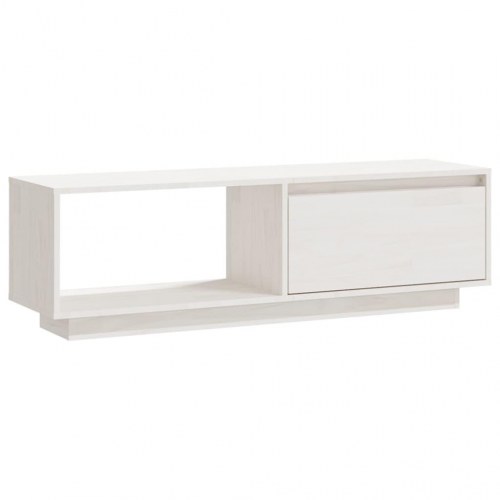 Tv-bord 110x30x33,5 cm massivt fyrretræ hvid